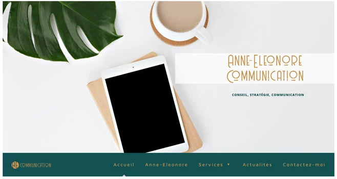 Screen du site Anne-Eleonore Communication